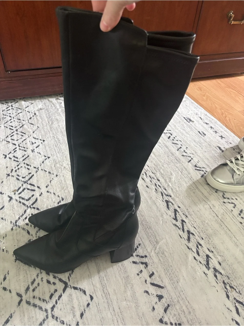 Marc Fisher Black Over-the-Knee Pointed Toe Block Heel Boots for Women